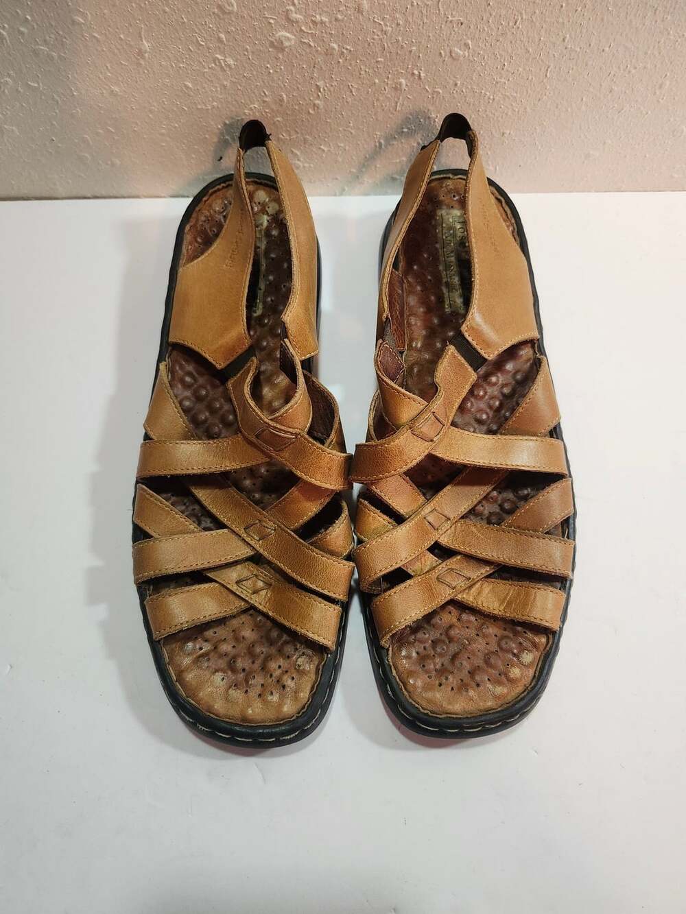 Josef Seibel Leather Sandals Size 42 Brown Strappy